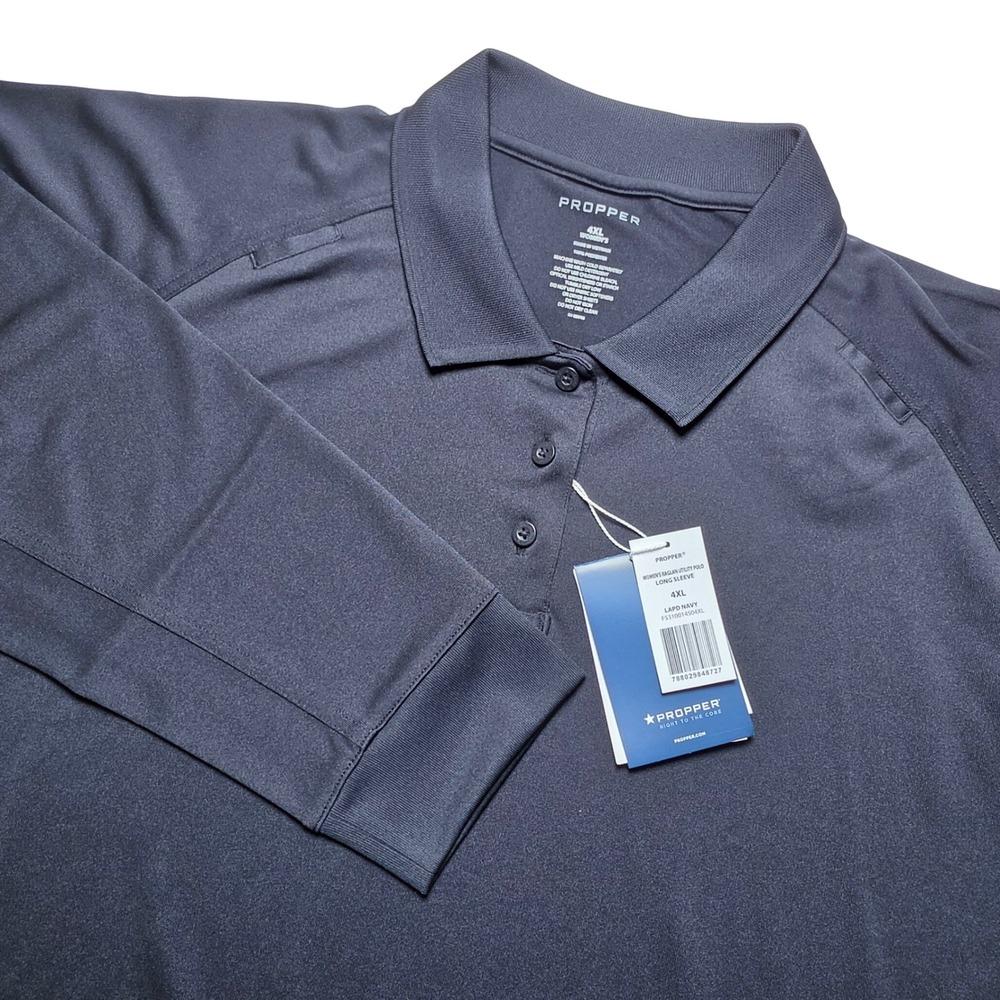 Propper Womens 4XL Navy Solid Raglan Utility Polo Tactical‎ Long Sleeve Workwear